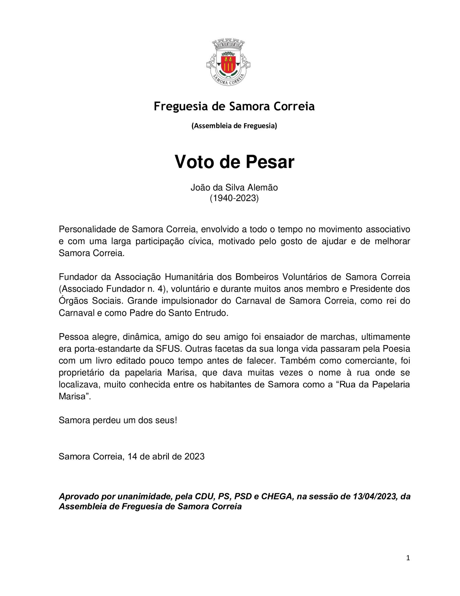 Imagem Voto de Pesar - João Alemão