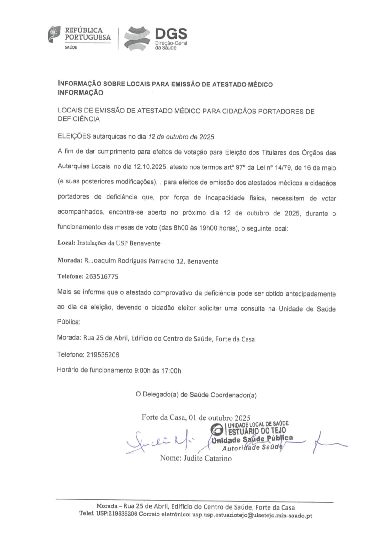 Notícia Eleições Autárquicas 2025 - Informação