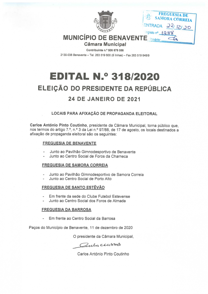 Imagem Edital N.º 318/2020 - CMB