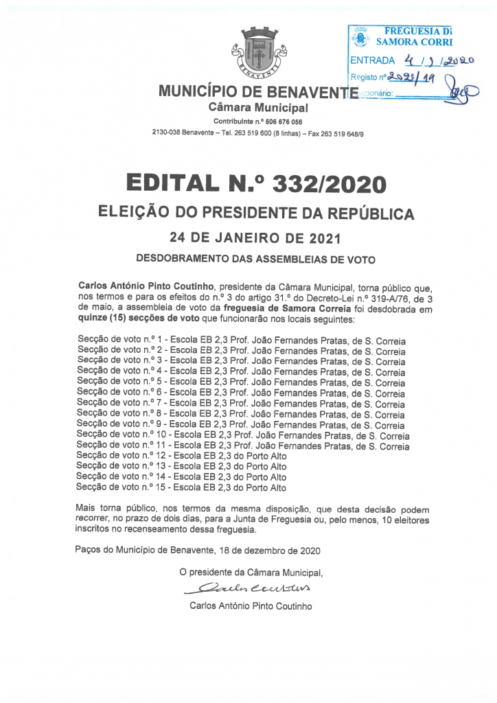 Imagem Edital N.º 332/2020 - CMB