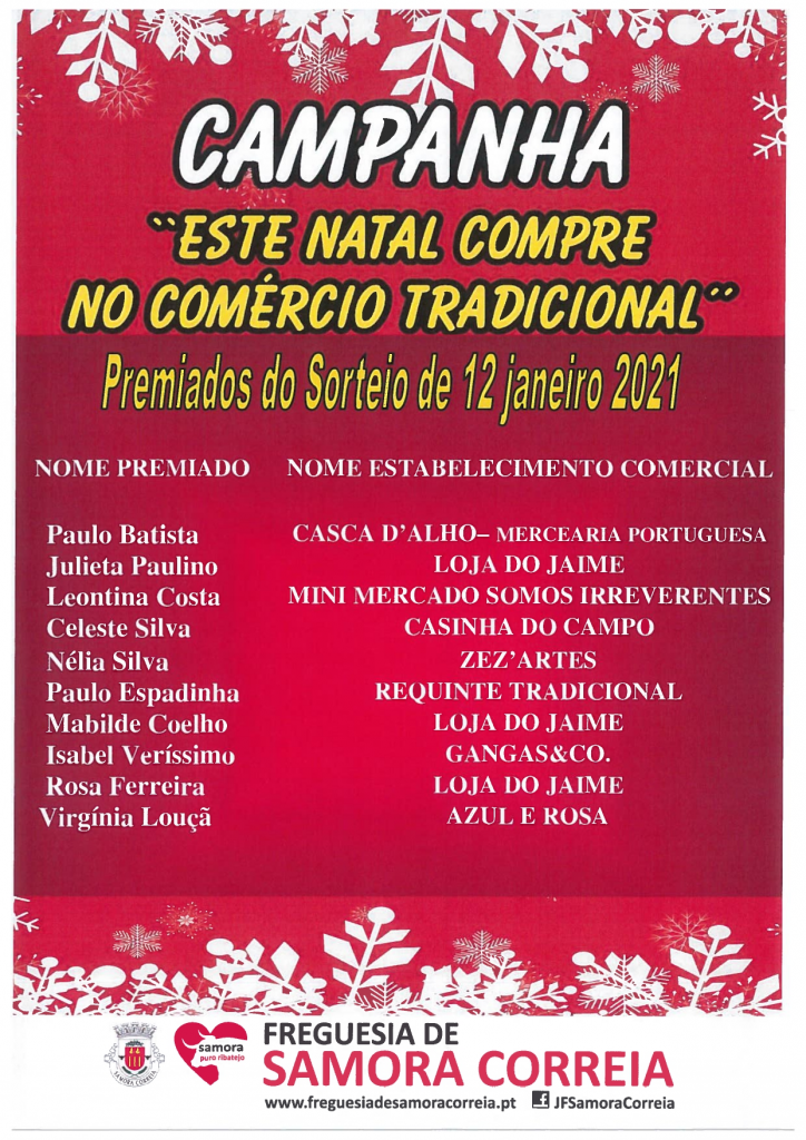 Imagem Campanha - "Este Natal Compre No Comércio Tradicional" - Premiados 2020