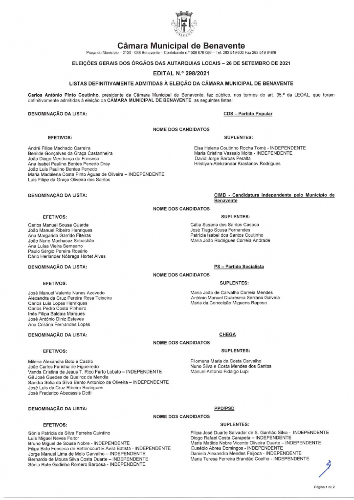 Imagem Edital N.º 298/2021 - CMB