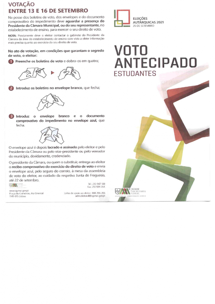 Imagem Eleições Autárquicas 2021 - Voto Antecipado para Estudantes