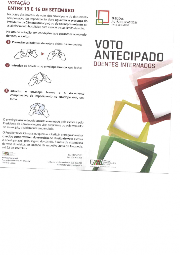 Imagem Eleições Autárquicas 2021 - Voto Antecipado para Doentes Internados