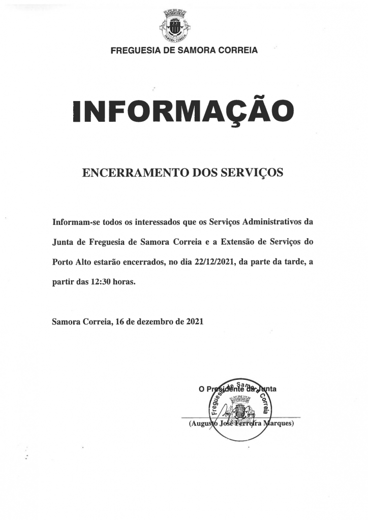 Imagem Informação - Encerramento de Serviços